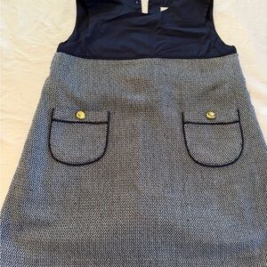 Navy Tweed Sleeveless Jumper